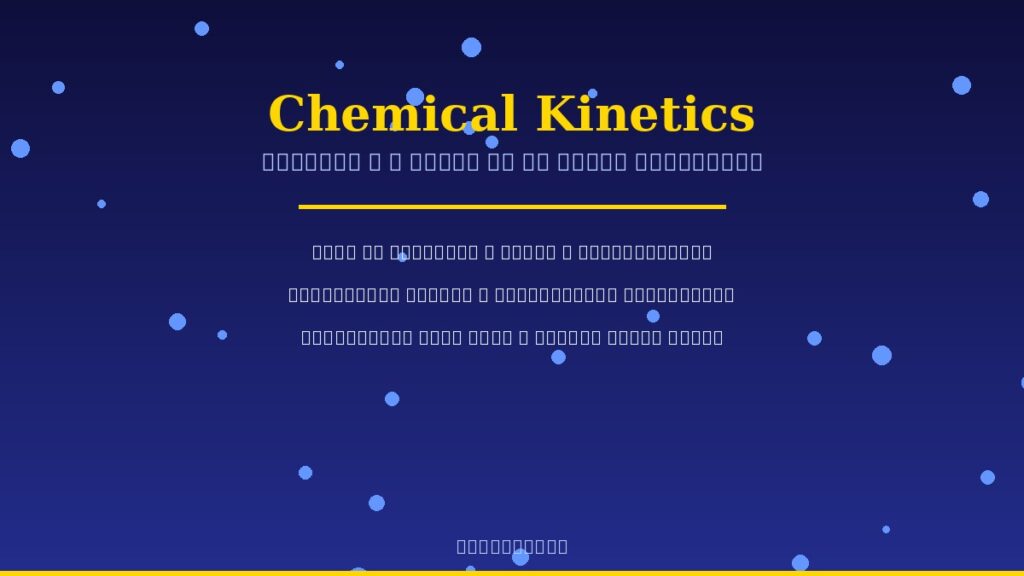 Chemical Kinetics banner with reaction rate graphs, activation energy curve and formulas